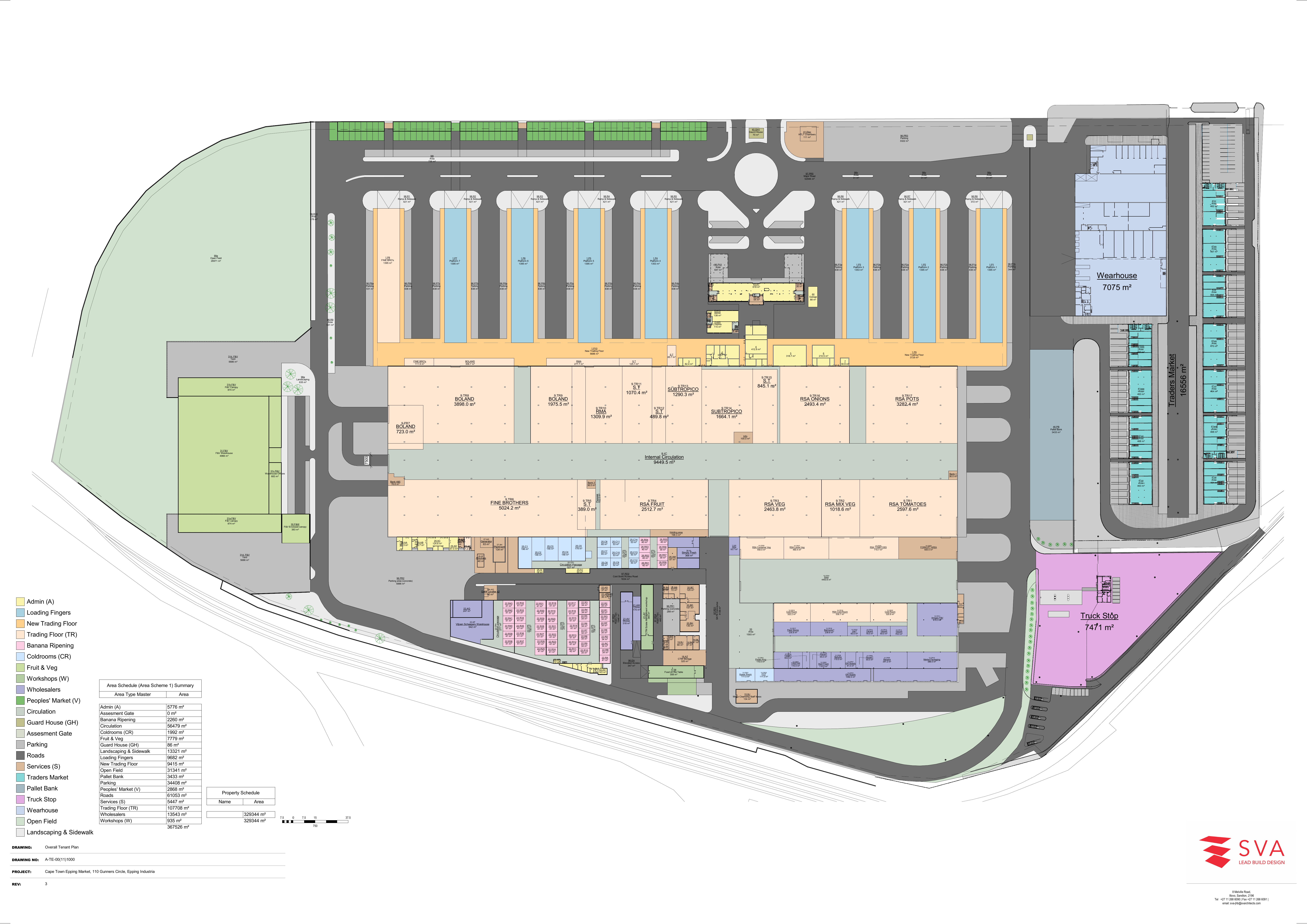 SVA se algehele huurderplan van die Kaapstadse Epping-mark